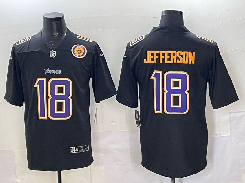 Men 2025 Nike Minnesota Vikings #18 Jefferson Black Limited NFL Jersey style 012->pittsburgh pirates->MLB Jersey